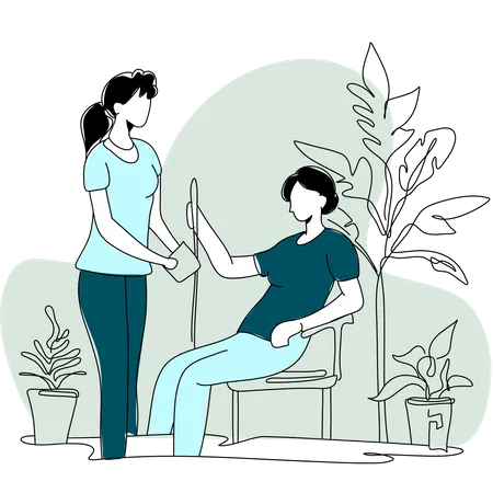 Girl doing medical examine  Illustration