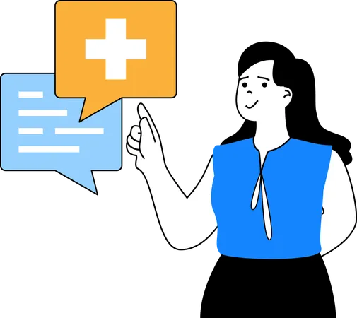 Girl doing medical talk  Illustration