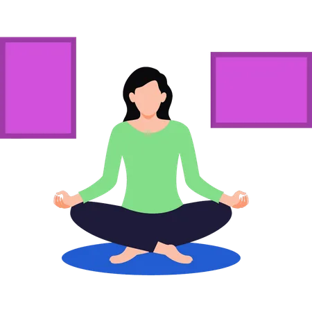 Girl doing meditating  Illustration