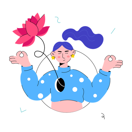 Girl doing Meditation  Illustration