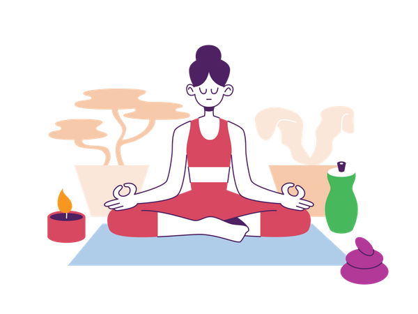 Girl doing Meditation Illustration