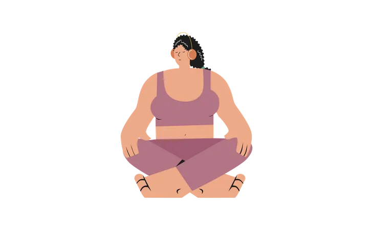 Girl doing meditation  Illustration