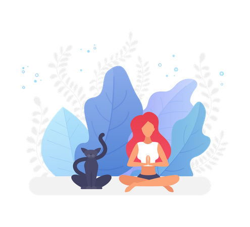 Girl doing meditation Illustration