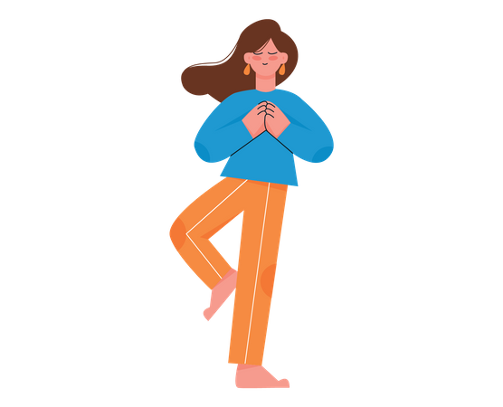 Girl doing meditation  Illustration