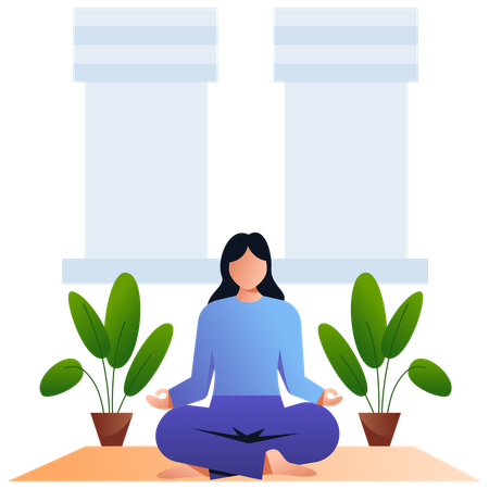 Girl doing Meditation  Illustration