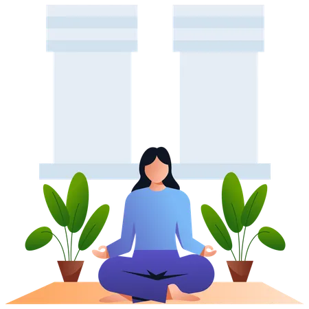 Girl doing Meditation  Illustration