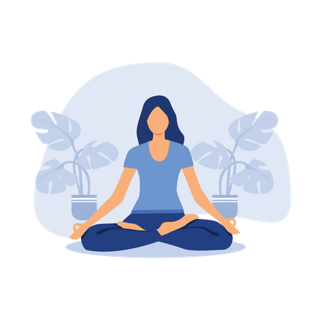 Girl doing meditation  Illustration