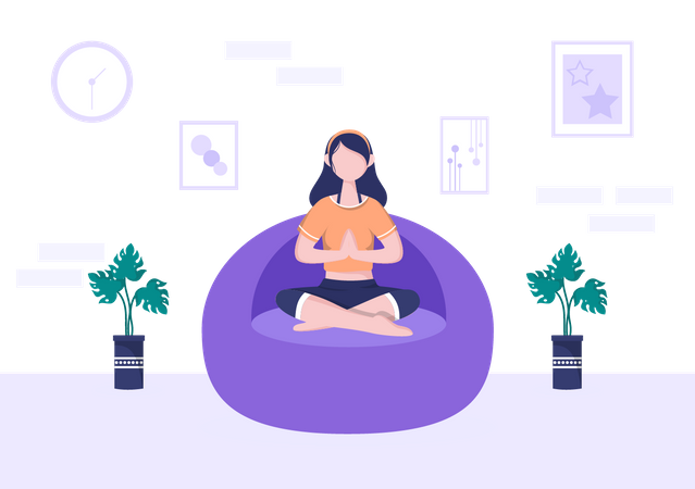 Girl doing meditation  Illustration