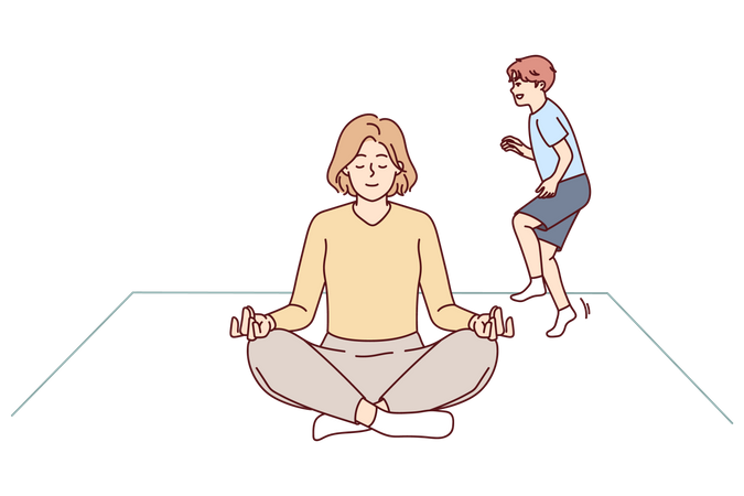 Girl doing meditation  Illustration