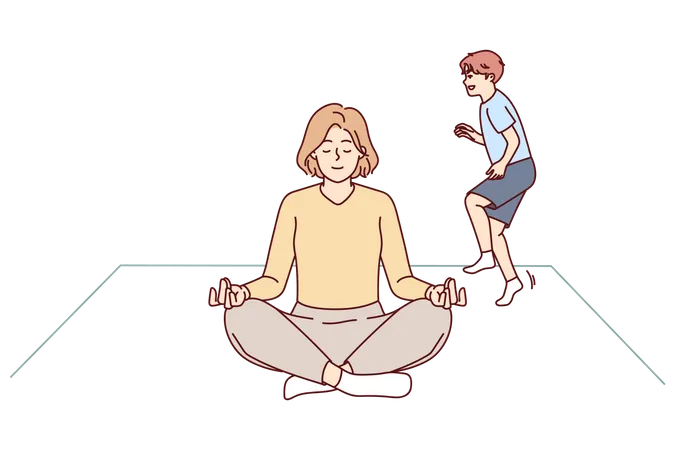 Girl doing meditation  Illustration