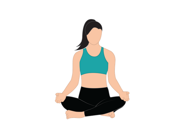 Girl Doing Meditation  일러스트레이션