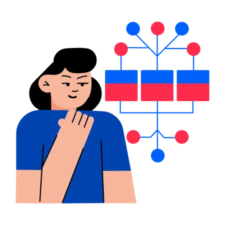Girl doing mind mapping  Illustration
