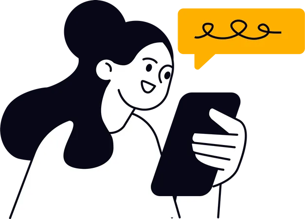 Girl doing mobile chatting  Illustration