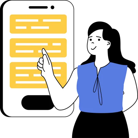 Girl doing mobile chatting  Illustration