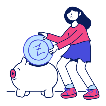 Girl doing money saving  Illustration