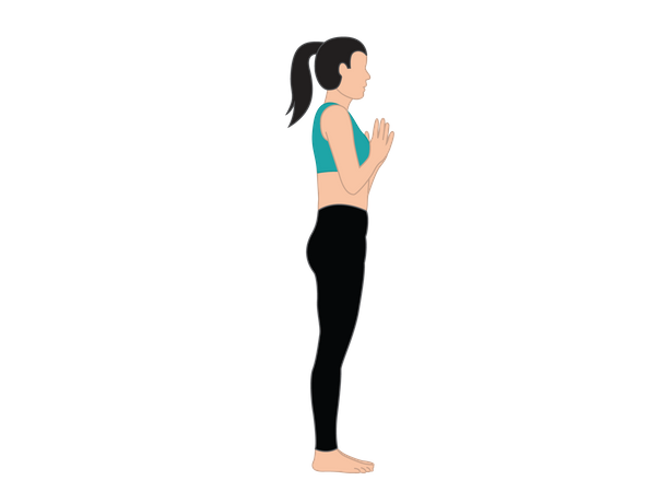 Girl doing montain pose  Illustration