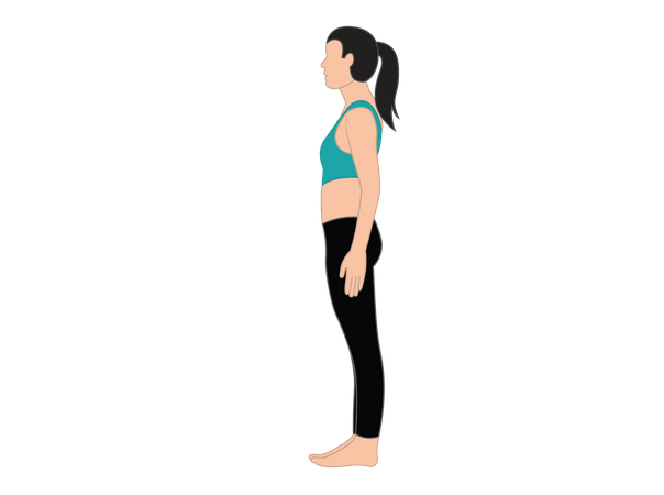 Girl doing montain pose  Illustration