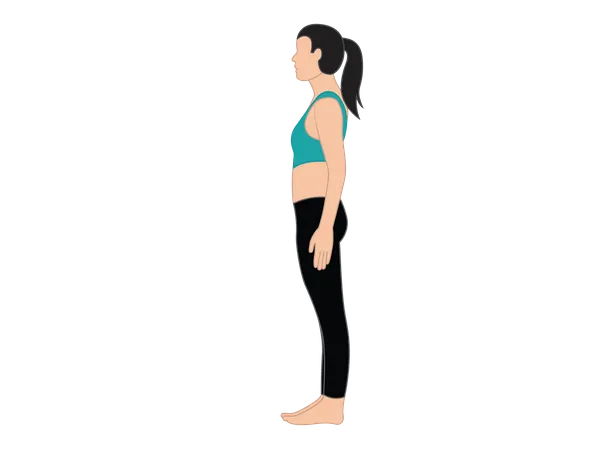 Girl doing montain pose  Illustration