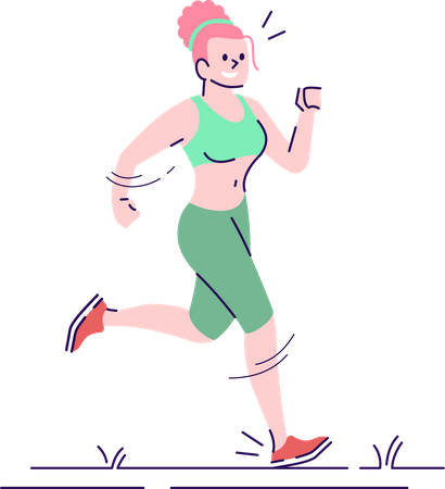 Girl doing morning excercise  Illustration