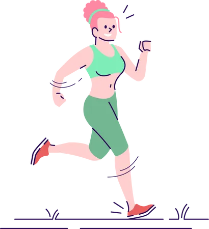 Girl doing morning excercise  Illustration