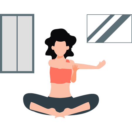 Girl doing morning exercise  Illustration