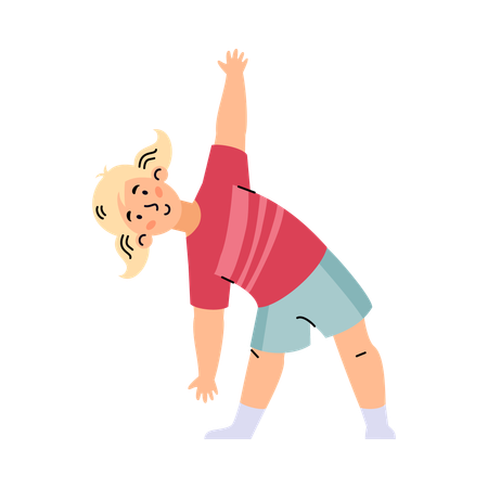 Girl doing morning exercises  Illustration