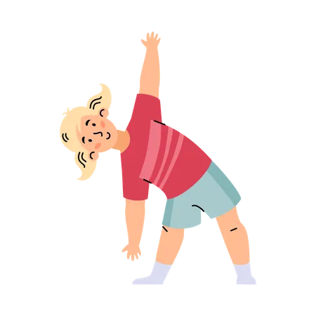 Girl doing morning exercises  Illustration