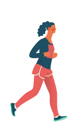 Girl doing morning run  Illustration