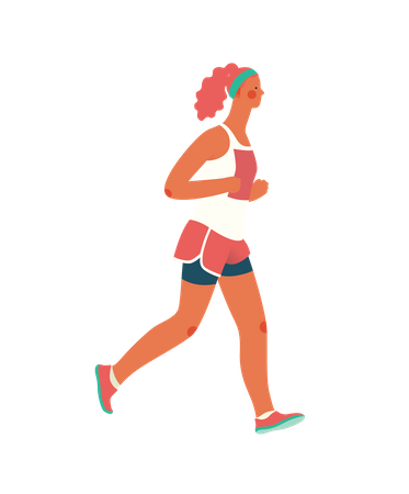 Girl doing morning run  Illustration