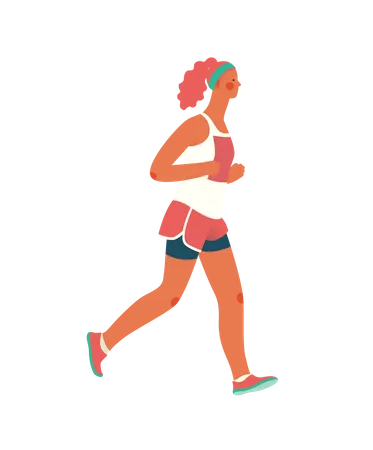 Girl doing morning run  Illustration