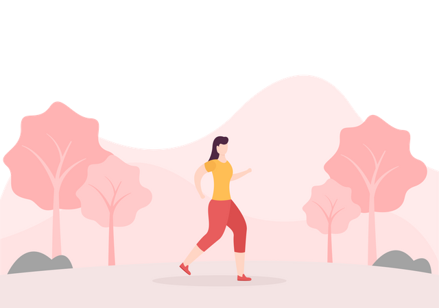 Girl Doing Morning Run  Illustration