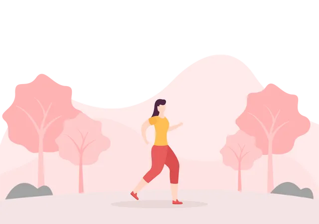 Girl Doing Morning Run  Illustration