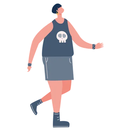 Girl doing morning walk  Illustration