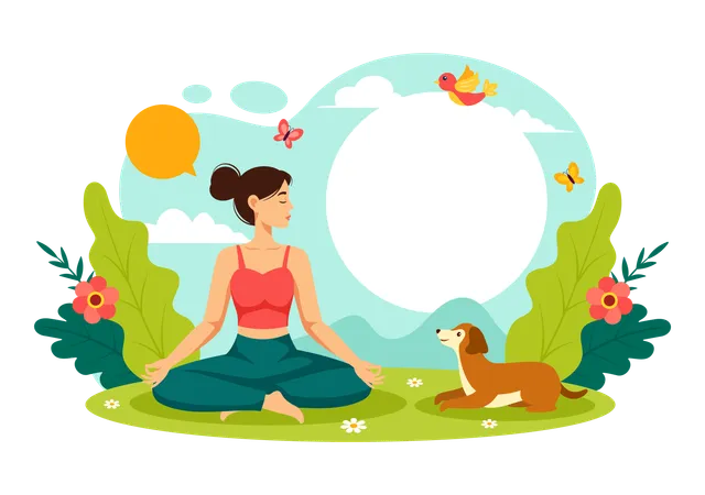 International Yoga Day Vector Illustration On June 21 With Woman Doing Body Posture Practice Or Meditation In Healthcare Flat Cartoon Background Illustration