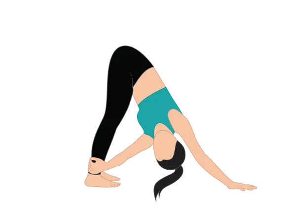 Girl doing morning yoga  Illustration
