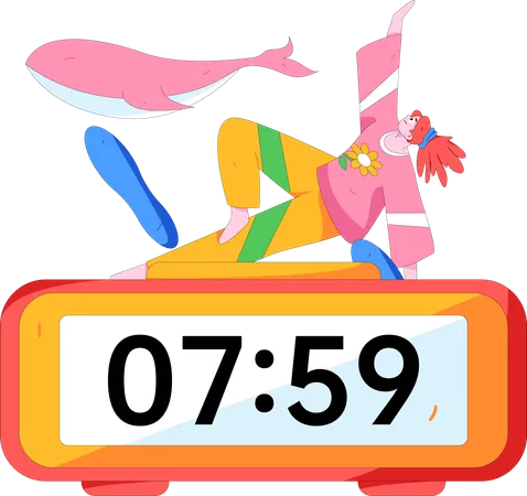 Girl doing morning yoga  Illustration