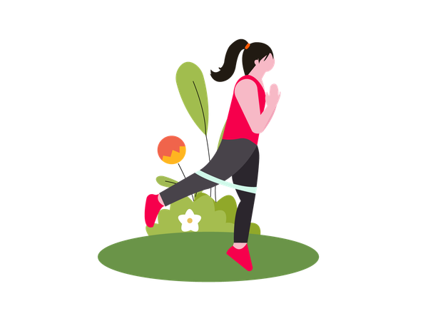 Girl doing morning yoga  Illustration