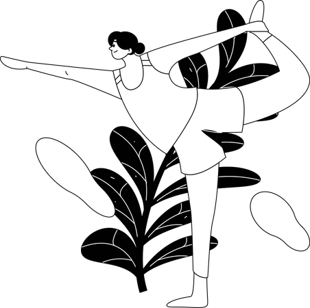 Girl doing morning yoga  Illustration