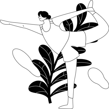 Girl doing morning yoga  Illustration