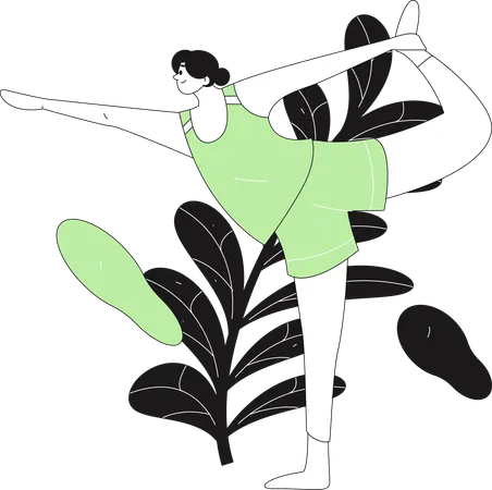 Girl doing morning yoga  Illustration