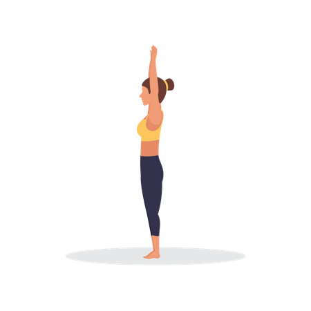 Girl doing Mountain Pose  Illustration