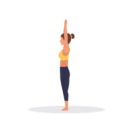 Girl doing Mountain Pose  Illustration