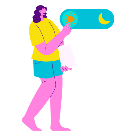 Girl doing Night Mode  イラスト