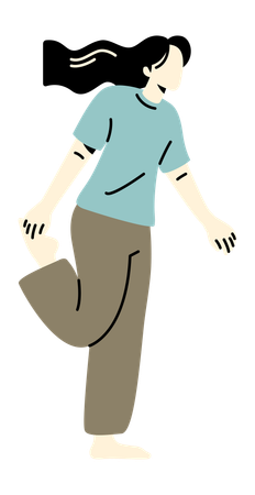 Girl doing Office Exercise  イラスト