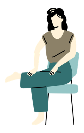 Girl doing Office workout  イラスト