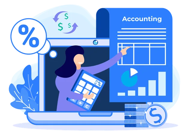 Illustration Vector Graphic Cartoon Character Of Accounting Illustration