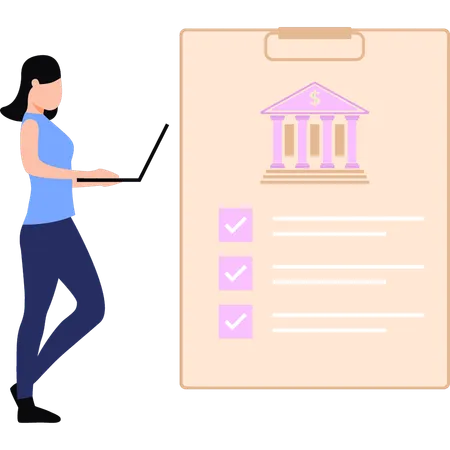 Girl doing online banking  Illustration