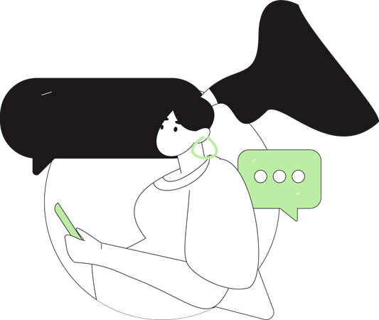 Girl doing online chatting  Illustration