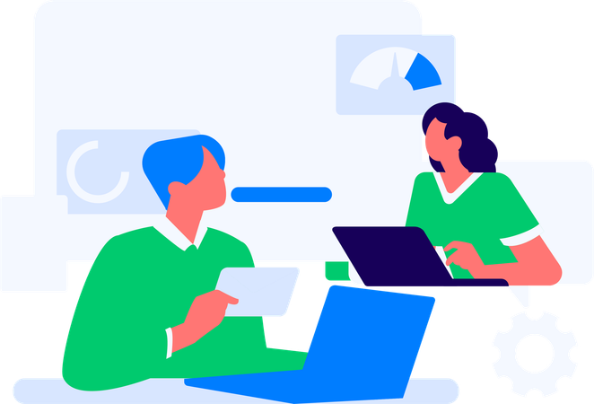 Girl doing online chatting  Illustration