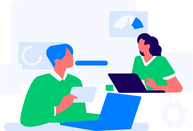 Girl doing online chatting  Illustration
